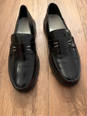 Kinchi Black Leather Penny Loafers - Classic Slip-On Dress Shoes Size 42/US 9